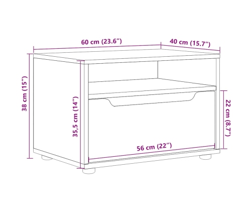 Mueble TV VISNES gris hormigón 60x40x38 cm madera ingeniería