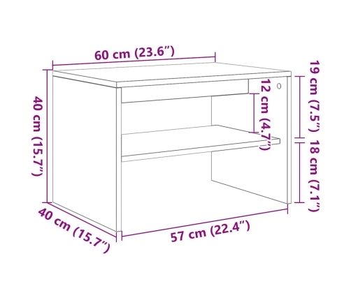 Mueble para TV madera contrachapada blanco 60x40x40 cm