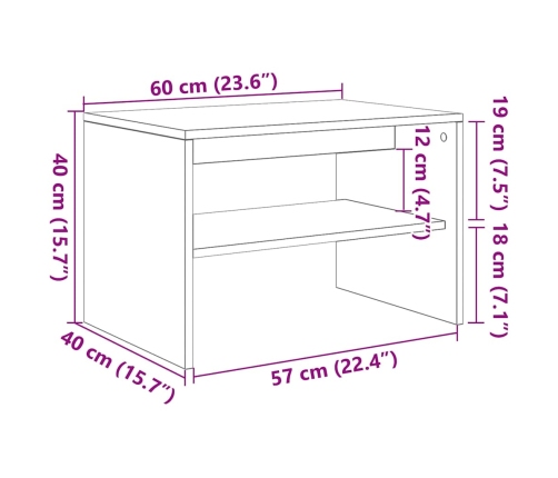 Mueble para TV madera contrachapada roble Sonoma 60x40x40 cm