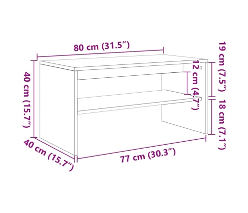 Mueble de TV madera contrachapada roble Sonoma 80x40x40cm