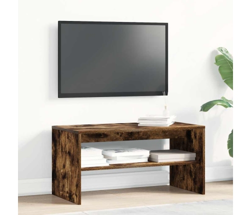 Mueble de TV madera de ingeniería roble ahumado 80x40x40 cm