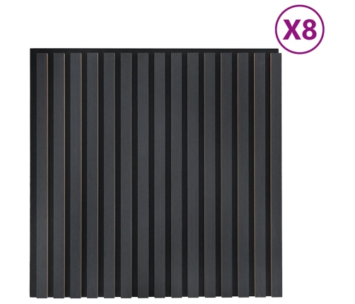 Paneles acústicos de pared 8 uds listones 60,5x60 cm