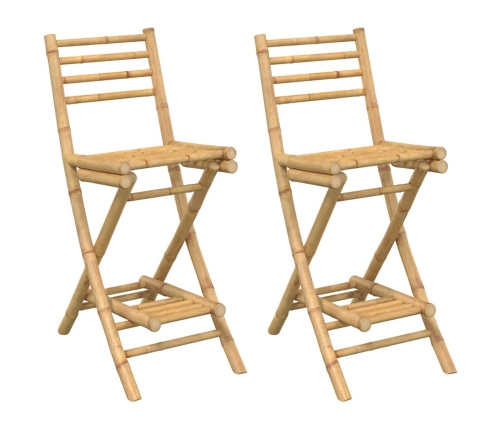 Taburetes de bar para exterior con reposapiés 2 uds. Plegables