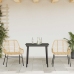 Juego de comedor jardín 3 piezas ratán sintético vidrio marrón