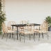 Juego de comedor de jardín 7 pzas con cojines ratán PE marrón