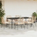 Juego de comedor de jardín 7 pzas con cojines ratán PE marrón