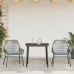 Juego comedor jardín 3 pzas cojines ratán sintético vidrio gris