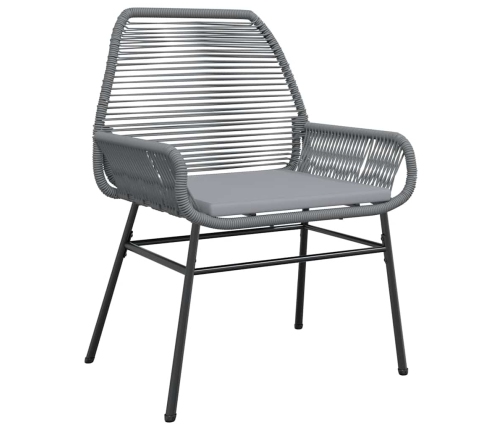Juego comedor jardín 5 pzas cojines ratán sintético vidrio gris