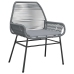 Juego comedor jardín 5 pzas cojines ratán sintético vidrio gris