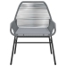 Juego comedor jardín 5 pzas cojines ratán sintético vidrio gris