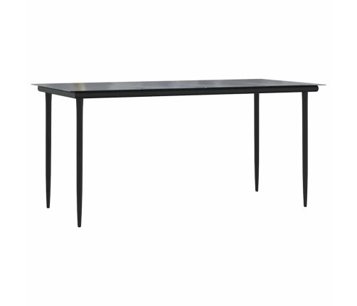 Juego comedor jardín 5 pzas cojines ratán sintético vidrio gris