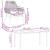 Juego comedor jardín 5 pzas cojines ratán sintético vidrio gris