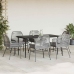Juego comedor jardín 7 pzas cojines ratán sintético vidrio gris