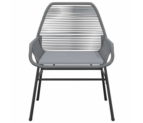 Juego comedor jardín 7 pzas cojines ratán sintético vidrio gris