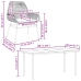 Juego comedor jardín 7 pzas cojines ratán sintético vidrio gris