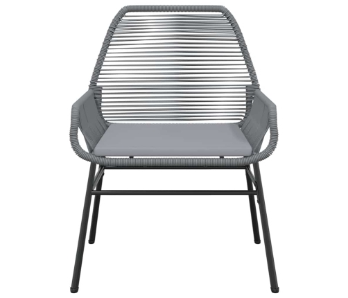 Juego comedor jardín 7 pzas cojines ratán sintético vidrio gris