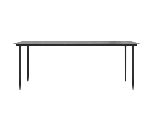 Juego comedor jardín 7 pzas cojines ratán sintético vidrio gris