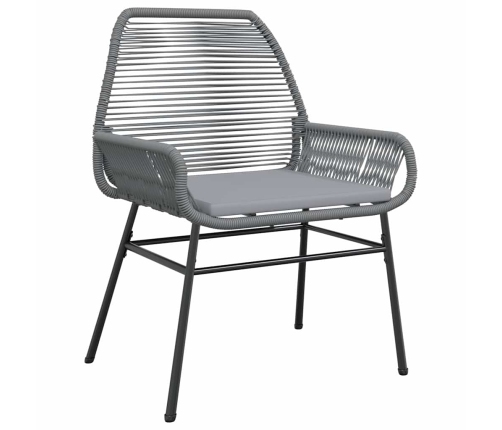 Juego comedor jardín 9 pzas cojines ratán sintético vidrio gris