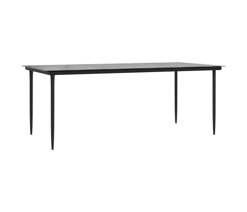 Juego comedor jardín 9 pzas cojines ratán sintético vidrio gris