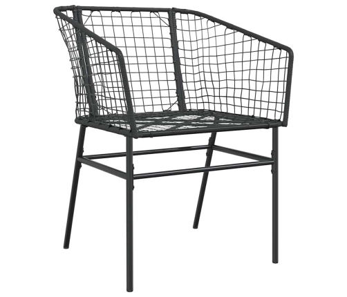 Juego de comedor jardín 5 piezas ratán sintético vidrio negro