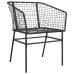 Juego de comedor jardín 5 piezas ratán sintético vidrio negro