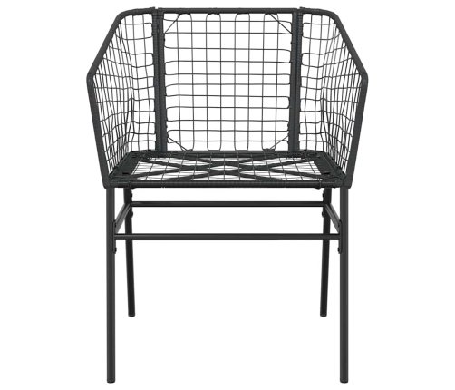 Juego de comedor jardín 5 piezas ratán sintético vidrio negro