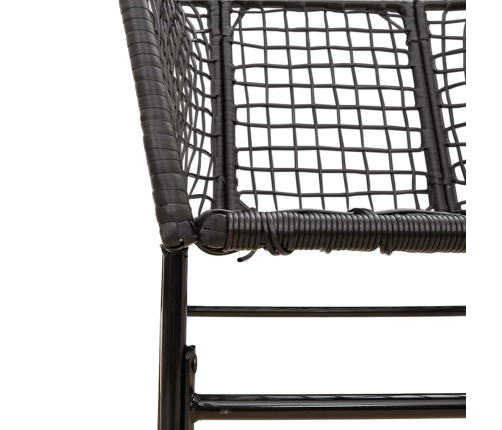 Juego de comedor jardín 5 piezas ratán sintético vidrio negro