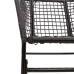 Juego de comedor jardín 5 piezas ratán sintético vidrio negro