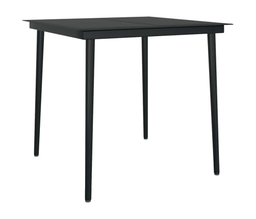 Juego de comedor jardín 3 piezas ratán sintético vidrio marrón