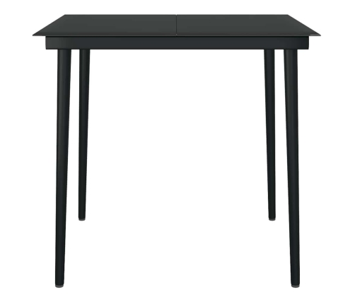Juego de comedor jardín 3 piezas ratán sintético vidrio marrón