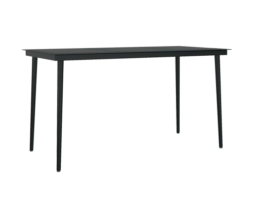 Juego de comedor jardín 5 piezas cojines ratán sintético negro