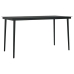 Juego de comedor jardín 5 piezas cojines ratán sintético negro