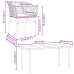 Set de comedor de jardín 7 piezas cojines ratán sintético negro