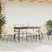 Juego de comedor jardín 5 piezas cojines ratán sintético marrón