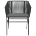 Set comedor jardín 3 pzas cojines ratán sintético vidrio negro