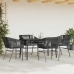 Juego de comedor jardín 5 piezas cojines ratán sintético negro