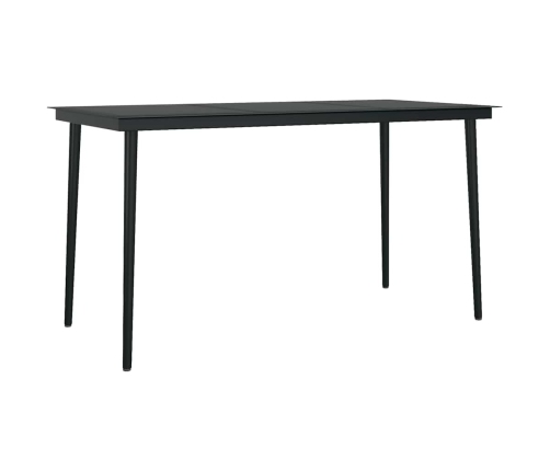 Juego de comedor jardín 5 piezas cojines ratán sintético negro