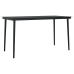 Juego de comedor jardín 5 piezas cojines ratán sintético negro
