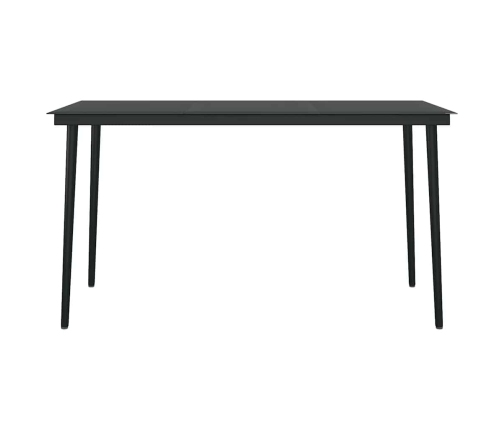 Juego de comedor jardín 5 piezas cojines ratán sintético negro