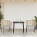 Juego de comedor jardín 3 piezas cojines ratán sintético marrón