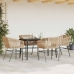 Juego de comedor jardín 5 piezas cojines ratán sintético marrón