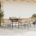 Juego de comedor jardín 5 piezas cojines ratán sintético marrón