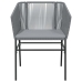 Juego comedor jardín 5 pzas cojines ratán sintético vidrio gris