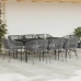 Juego comedor jardín 9 pzas cojines ratán sintético vidrio gris