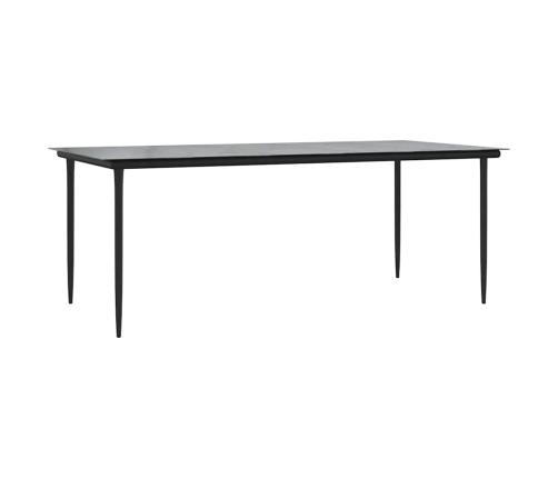 Juego comedor jardín 9 pzas cojines ratán sintético vidrio gris