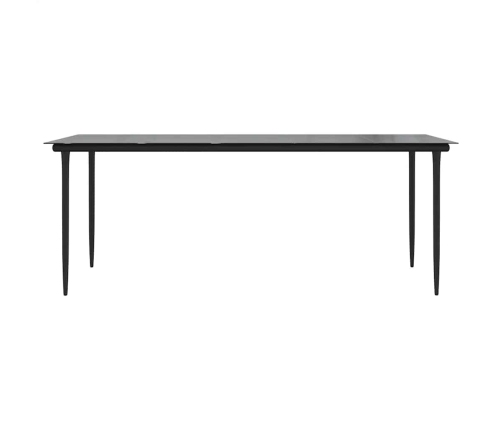Juego comedor jardín 9 pzas cojines ratán sintético vidrio gris