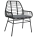 Set comedor jardín 3 pzas cojines ratán sintético vidrio negro