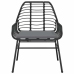 Set comedor jardín 3 pzas cojines ratán sintético vidrio negro