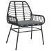 Set de comedor de jardín 7 piezas cojines ratán sintético negro