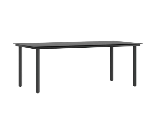 Set de comedor de jardín 7 piezas cojines ratán sintético negro